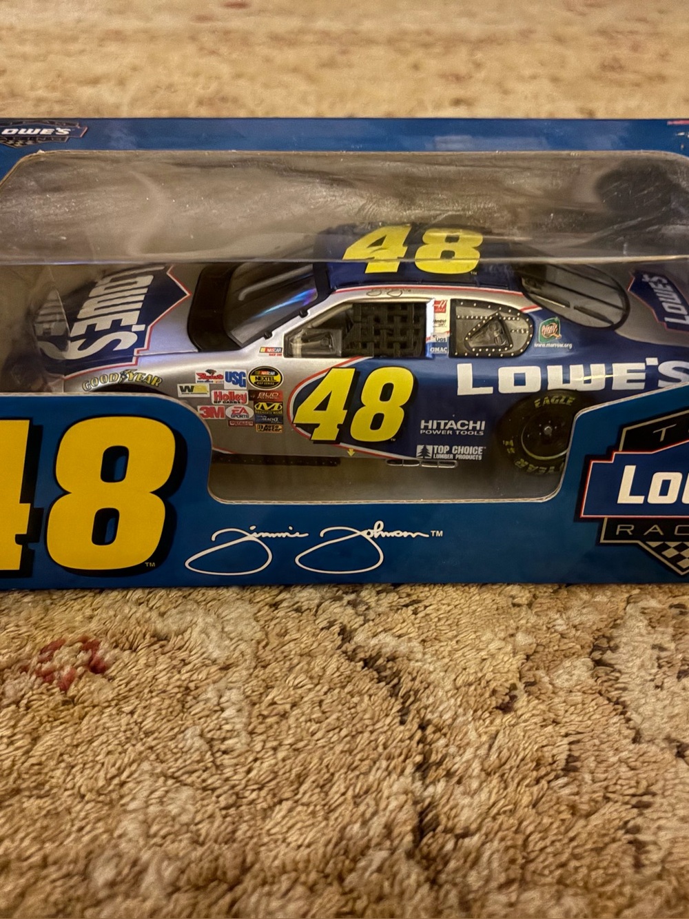 Lowe's #48 Diecast Race Car - Blue and Yellow collectible NWT gifts